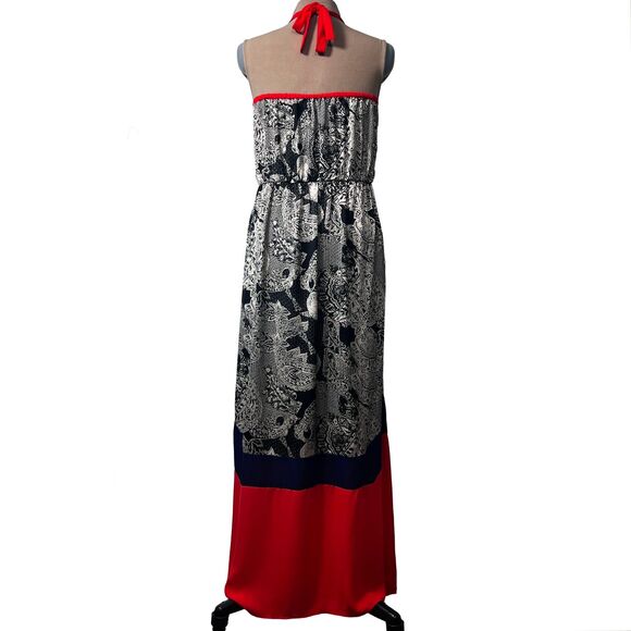 Etiquette Boutique Red and Black Maxi Halter Dress Size Medium NWT - Picture 5 of 11